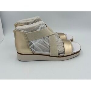 LifeStride Giselle Gold Metallic Wedge Sandals Womens 11W J3815M3700 New